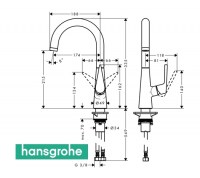 MEDIDAS HANSGROHE TALIS S COCINA 72814000